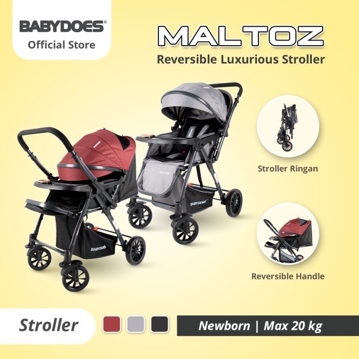 Babydoes Maltoz Ch-Bl 821Sn Reversible Luxurious Stroller