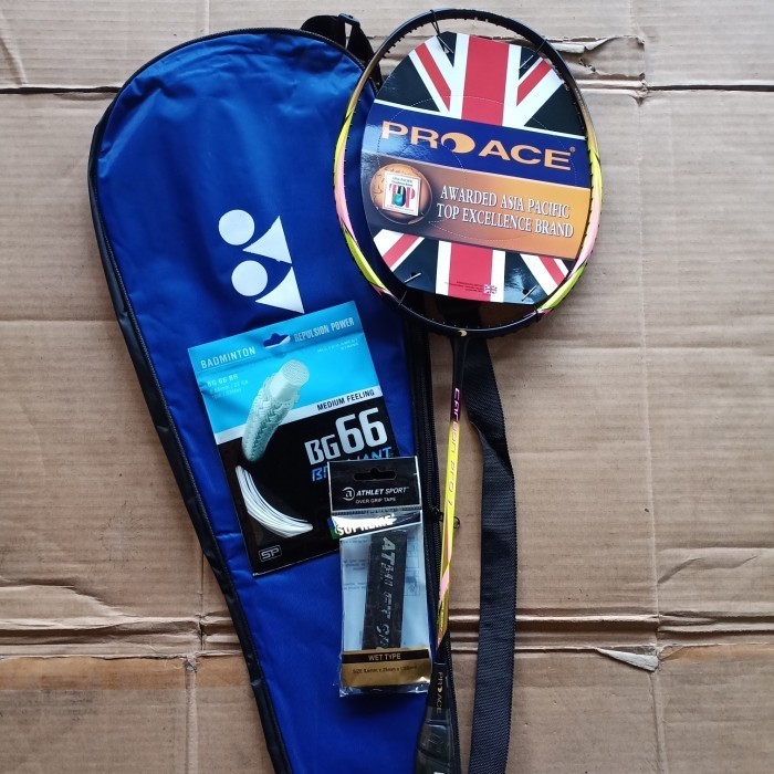 Raket Badminton Pro Ace Carbon Pro 1 Original Full Set