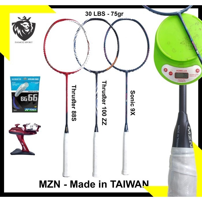RAKET BADMINTON BULUTANGKIS MZN 30LBS 75gr