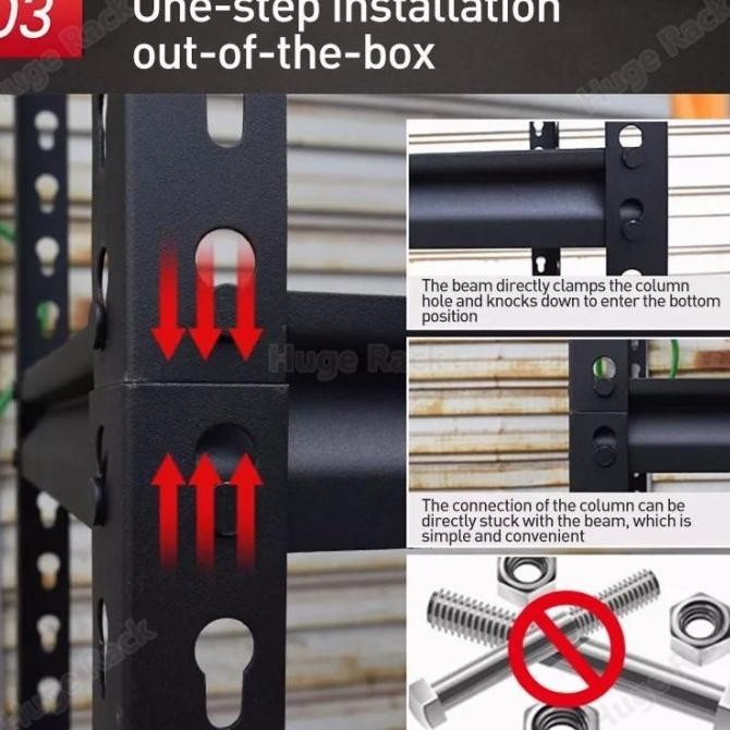 100% BesiRak Besi Susun 120*40*200Cm Rak Besi Siku 5 Susun Rak Andirafasih