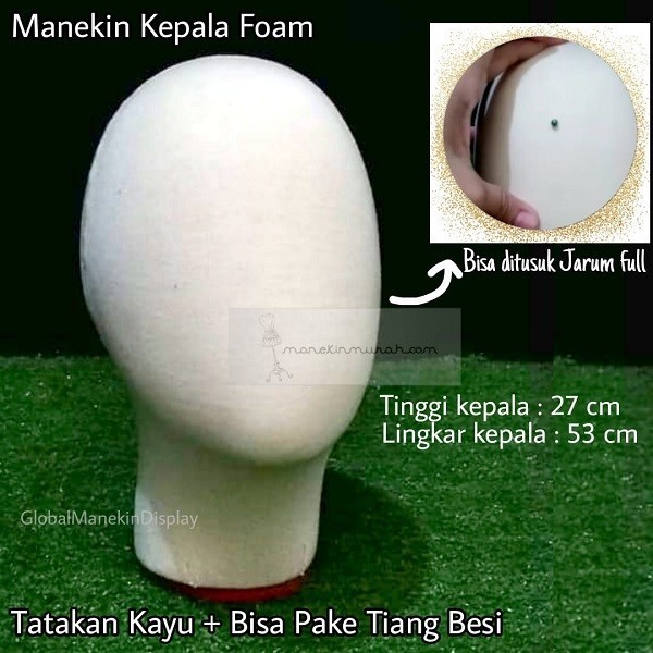 Manekin Kepala Foam / Manekin Kepala - BISA DI TUSUK JARUM