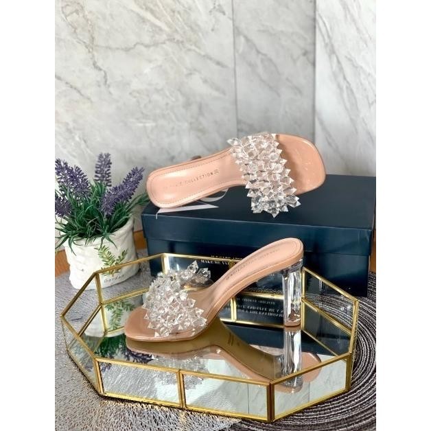 Sandal Zara Glass Heels Wanita Branded Terbaru Original Import Zs325