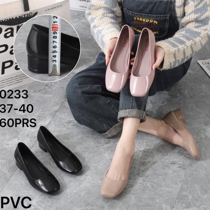 Sepatu Kantor Wanita Hak Tahu Bahan Jelly Balance 0233
