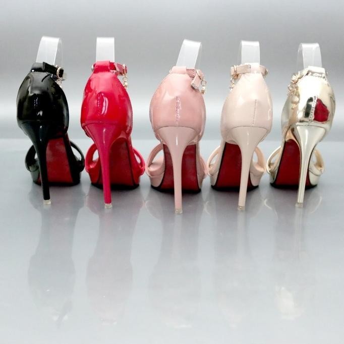 Ykshoes 1452 Heels 11Cm Strappy Sepatu Hak Tali Stiletto Import Glossy