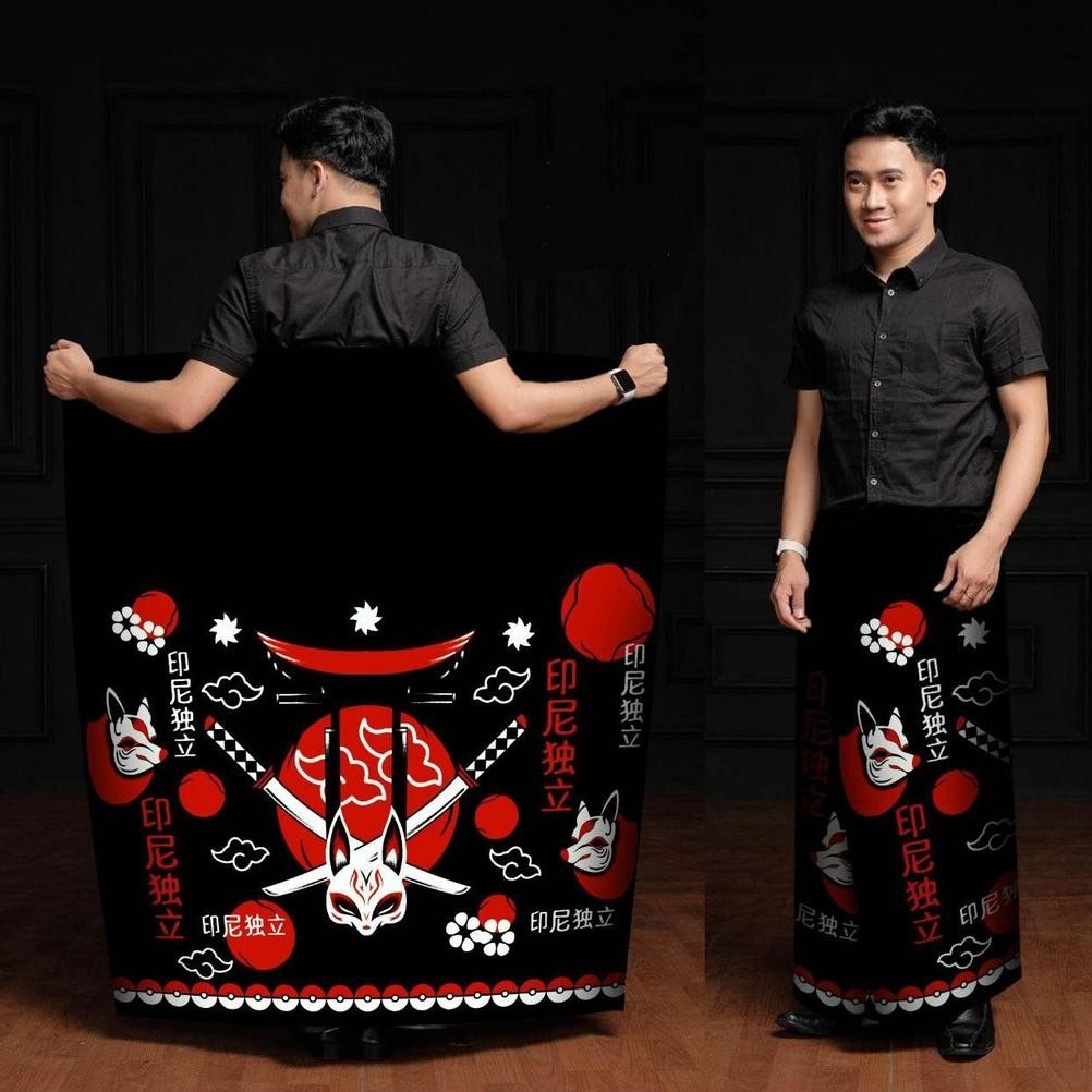 Bisa Cod Sarung Batik Motif Cat Akatsuki Sakura Japanese | Sarung Gus Azmi | Sarung Milenial Anak Mu
