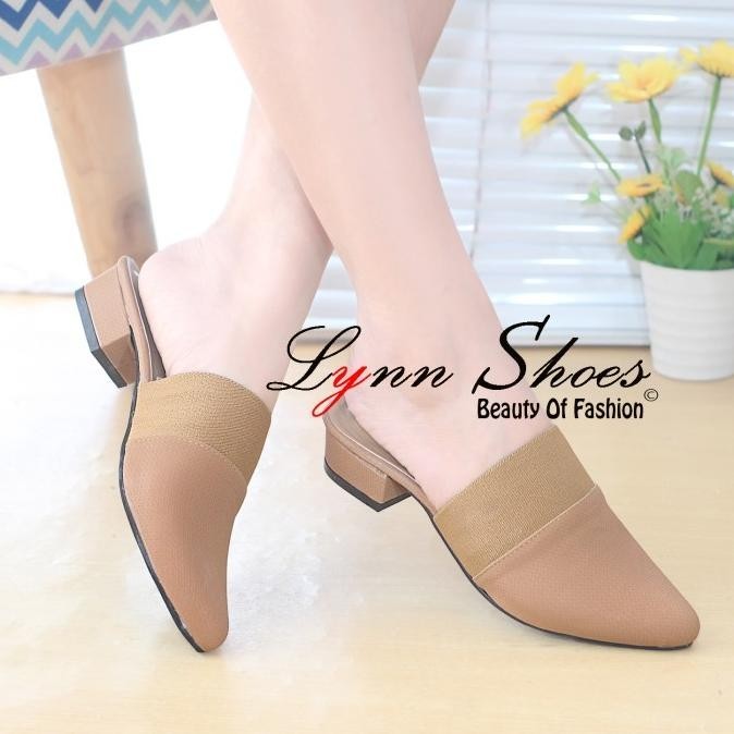 Lynn Sepatu Pesta Selop Wanita Hak Pendek S9U