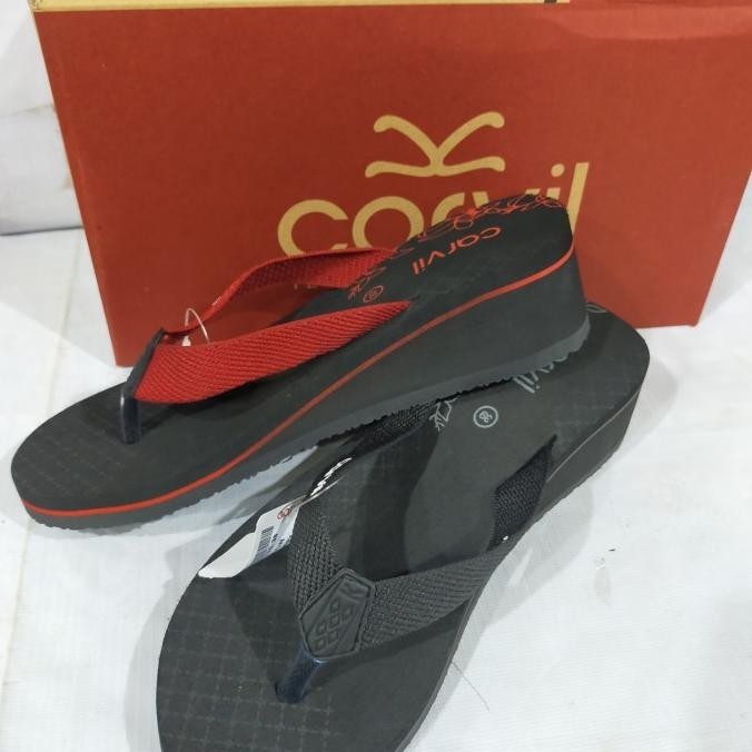 Sendal Jepit Wedges Wanita Merk Carvil Original
