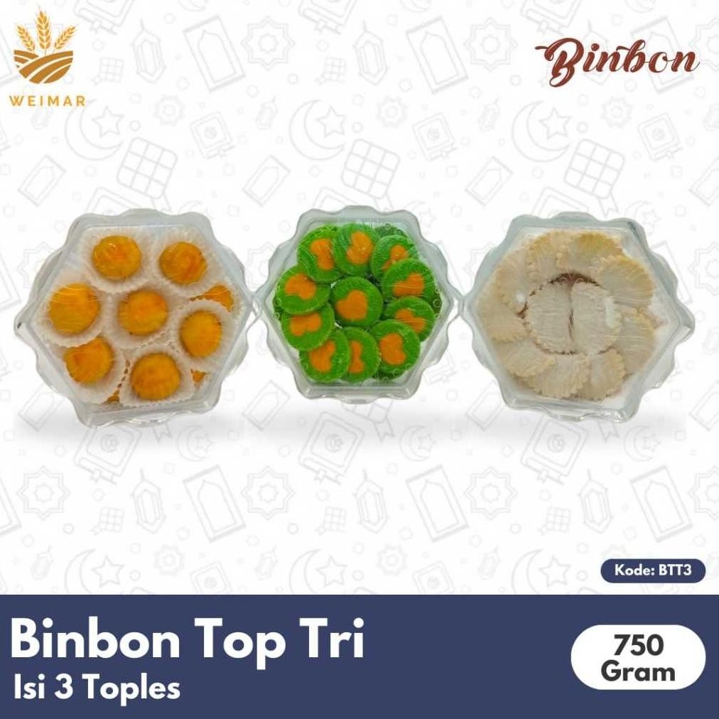 

CR - Binbon Top Tri - Isi 3 Toples Cookies Lebaran TERLARIS