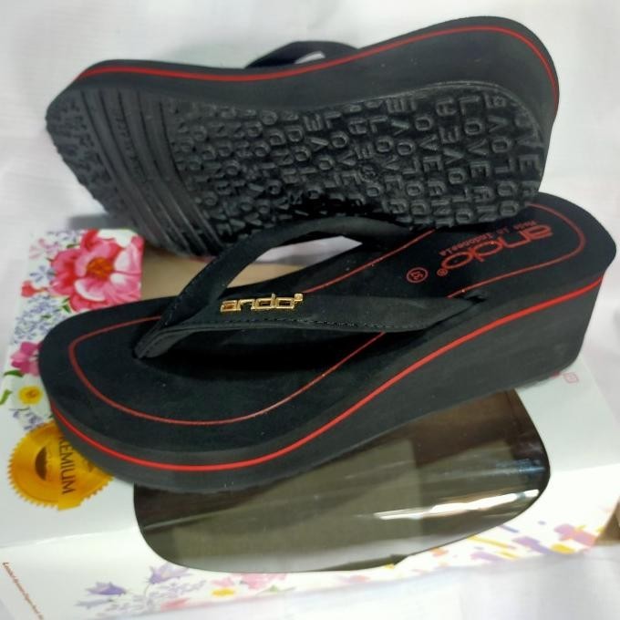 Sendal Jepit Wedges Ando Wanita Original