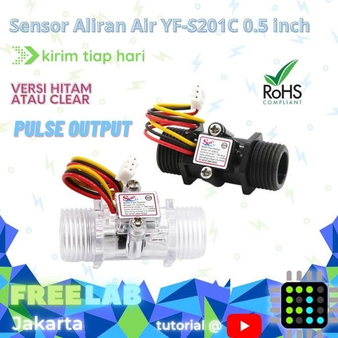 Sensor Aliran Air YF-S201C Flow Sensor YF S201C 0.5" 0.5 Inch YFS201C