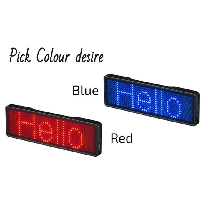 

BARANG TERLARIS LED Name Badge / Name Tag Running Text support Bluetooth and USB PC
