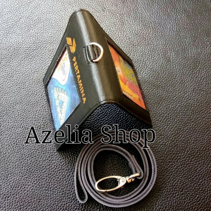 

BARANG TERLARIS id card holder kulit asli-pertamina-name tag tali kulit-pria-wanita