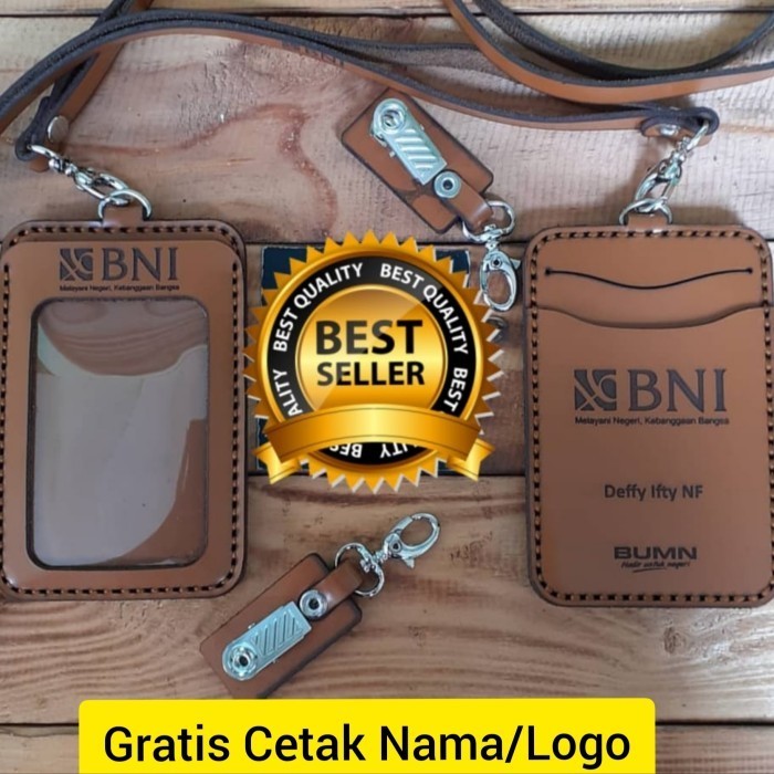 

BARANG TERLARIS NAME TAG HOLDER KULIT CUSTOM, ID CARD HOLDER KULIT, GANTUNGAN ID CARD