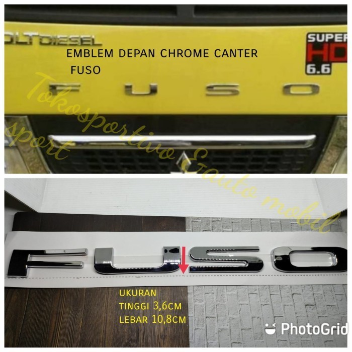EMBLEM LOGO LAMBANG HURUF TULISAN CANTER FUSO TRUCK LOGO FUSO CHROME