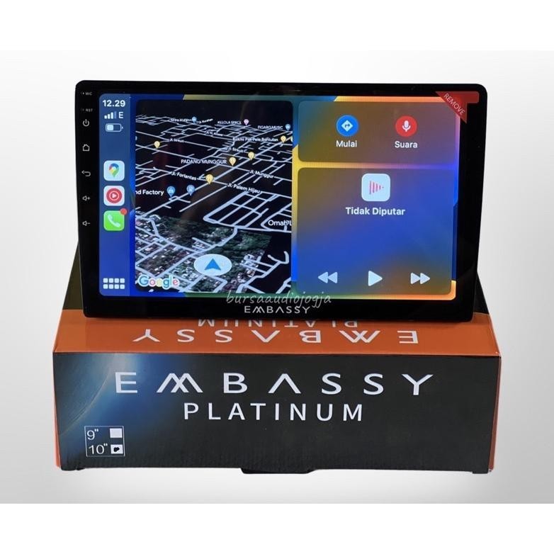 New Head Unit Android Double Din Embassy 10 Inch Ram 2/32 Platinum Neptunus Carplay Terlaris