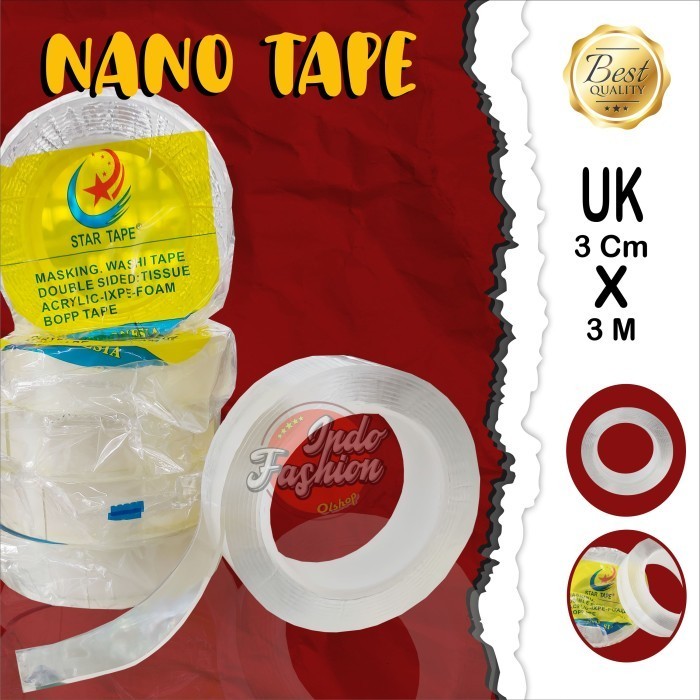 

Isolasi Nano Tape 2 Mm 3 cm X 3 M Bening