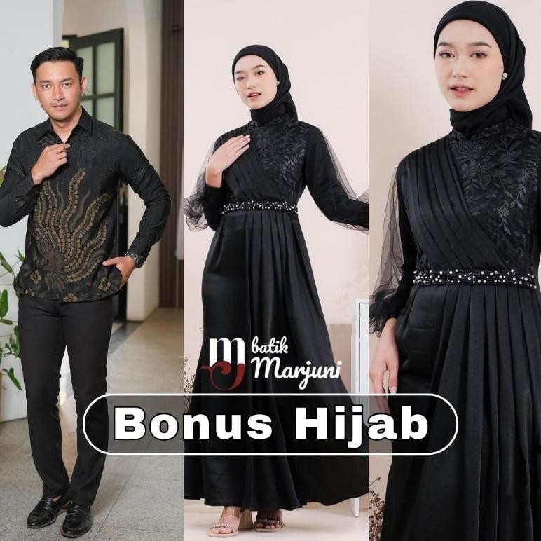 TERMURAH (ADA JUMBO) Amara Dress Couple Kemeja Batik gamis busui Brokat kombinasi gamis muslim wanita gamis premium SD83