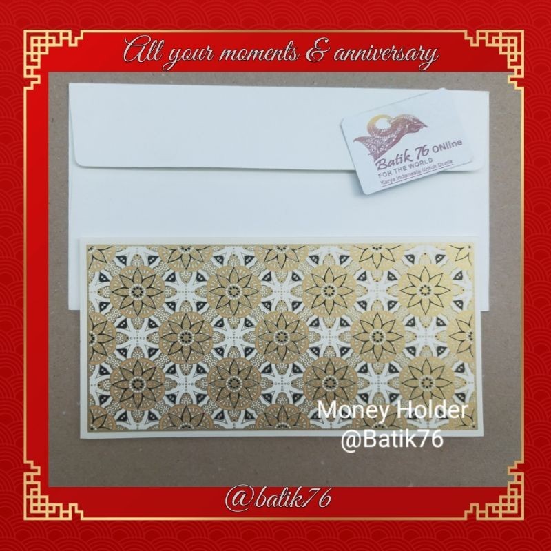 

Kartu Money Holder Batik 76 Tempat Duit Angpao Amplop Uang Angpao Cek Giro Voucher ATM Kartu Kredit dll Motif Mahkota