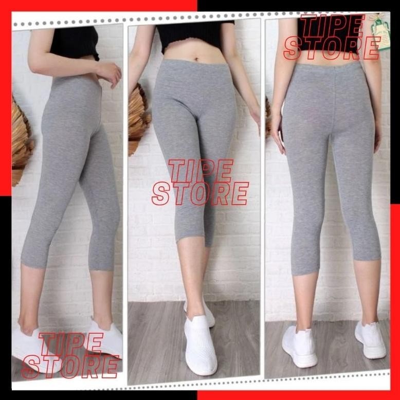Legging Kaos Rayon 7/8 Celana Lejing Wanita Dewasa Ukuran Std & Jumbo