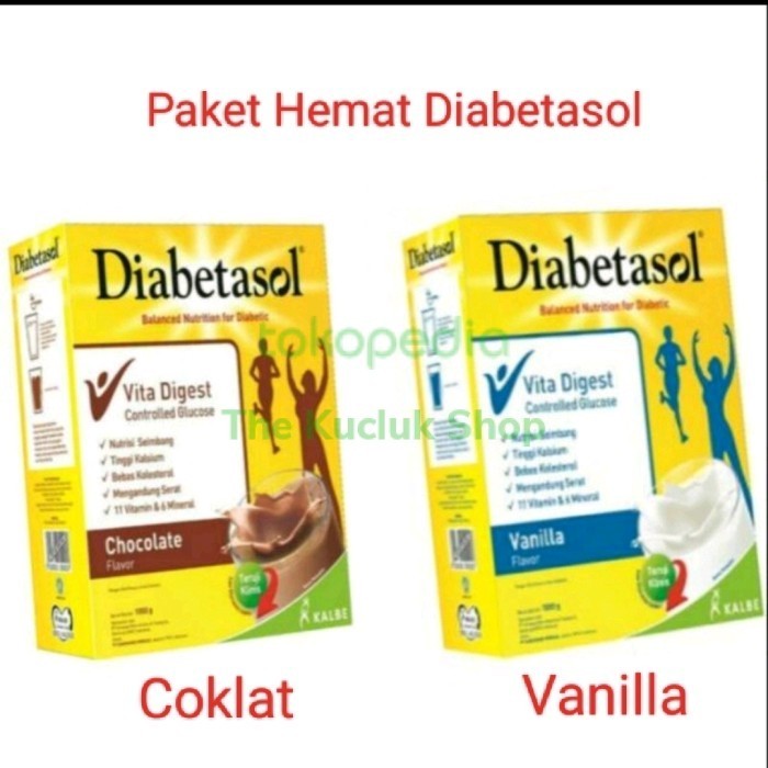 

Paket Hemat Susu Diabetasol 1Kg 980 Gr Susu Utk Diabetes Coklat Vanila