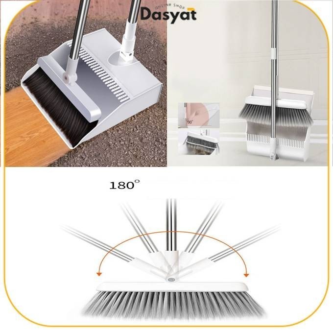 DOS ALAT PEMBERSIH LANTAI SET SAPU SISIR & PENGKI OTOMATIS SET BROOM