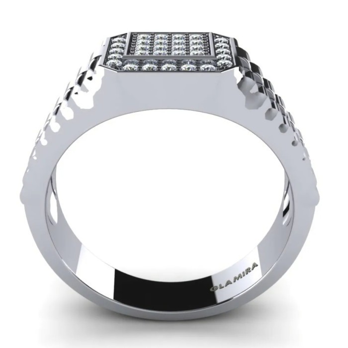 Cbc01 - Cincin Cowok Berlian Eropa Natural Emas Asli 750 Diamond F Vvs