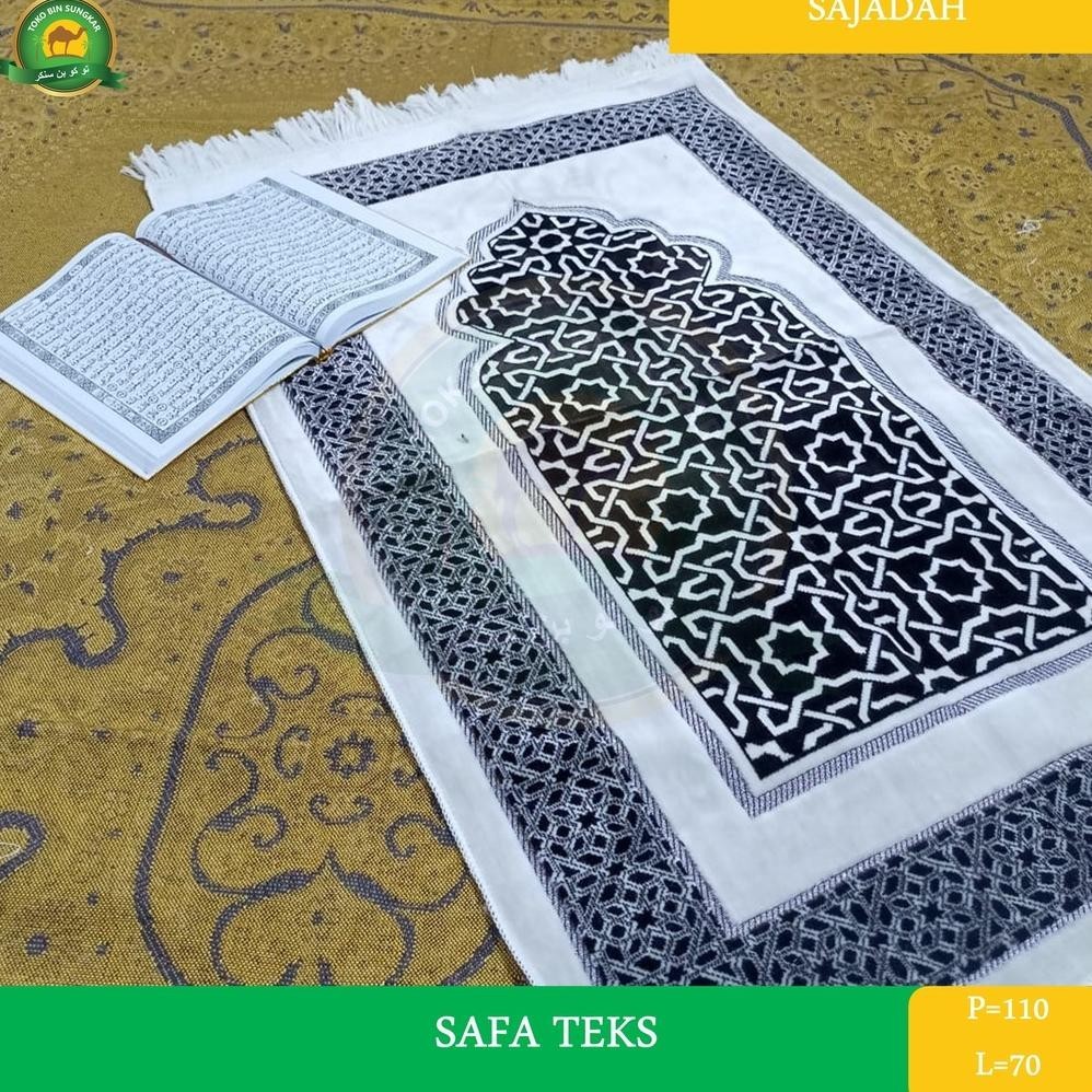 Sajadah Safa Teks Putih Safatex Sajadah Turki Premium