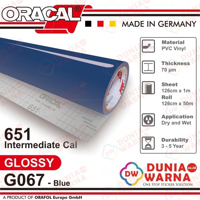 Oracal 651 067 Blue Gloss/MatteDoff Meteran
