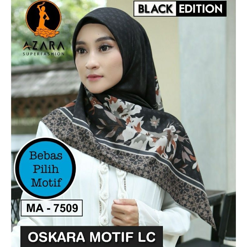 Jilbab Segiempat Maksmara Motif Azara Laser Cut / Voal Oskara  Motif Azara LC