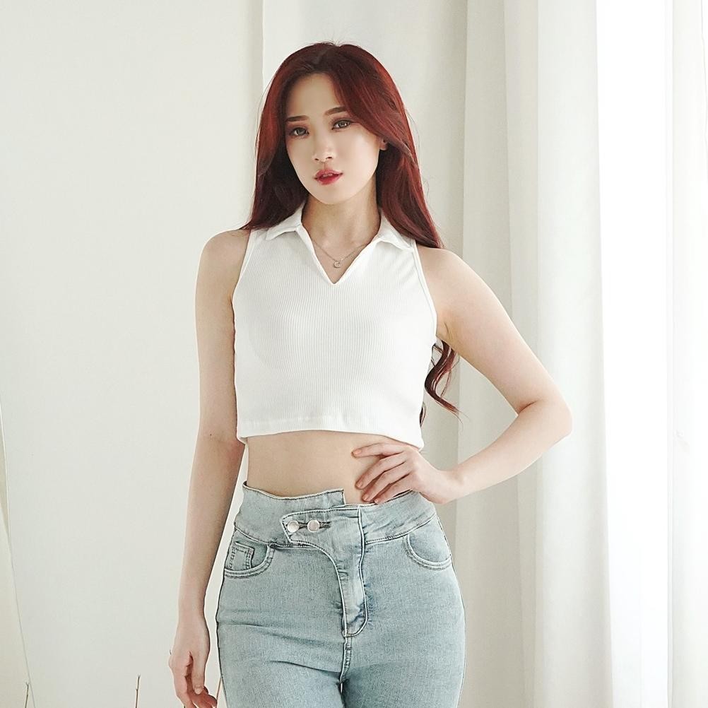 Korean Tank Top V Neck Baju Atasan Wanita Tank Croptop V Neck 120