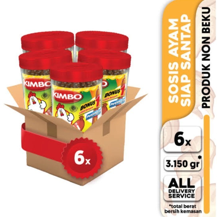 

*****] [1 KARTON = 6 Toples @550 gram] Kimbo Reddi Sosis Ayam Siap Santap