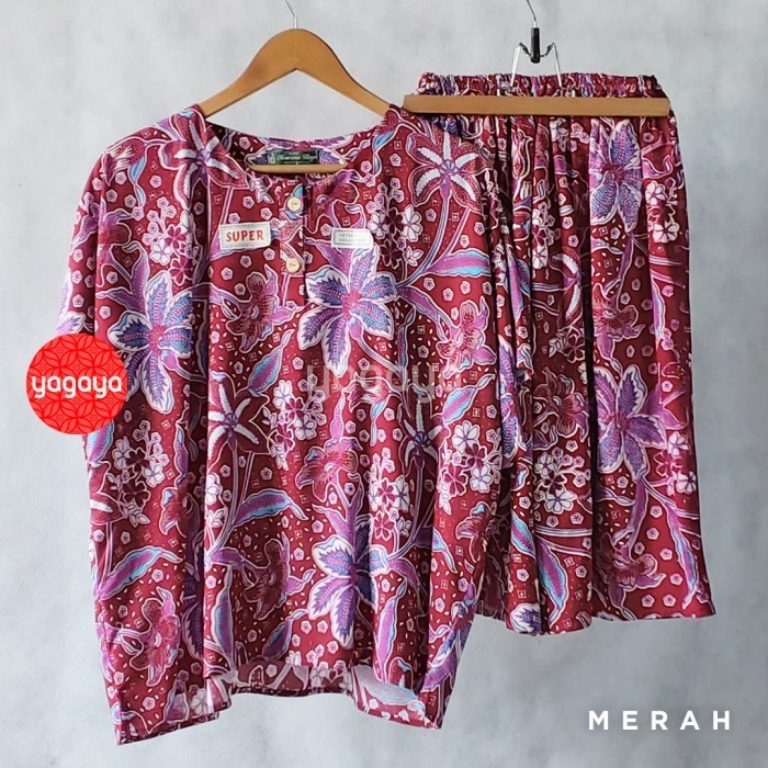 Setelan Kulot Kencana Ungu Jumbo Kui - Baju Tidur Batik Wanita 1