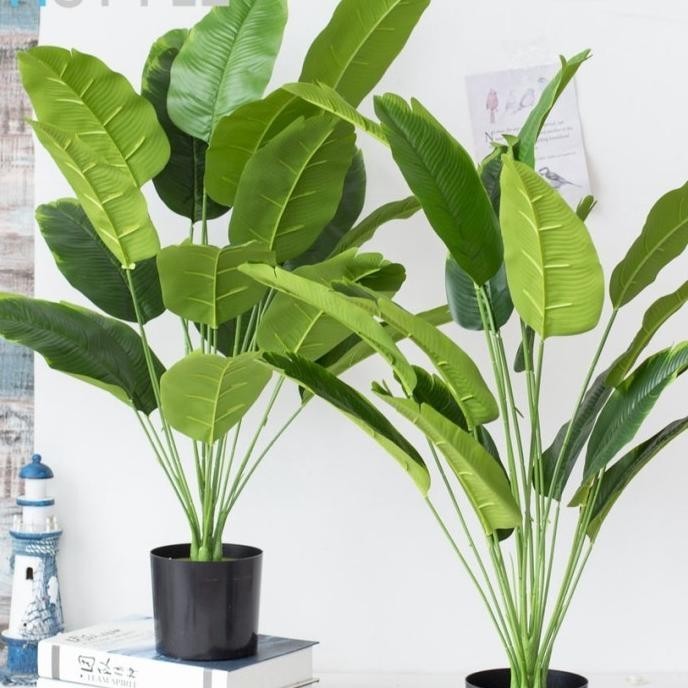 Daun Pisang Plastik Tanaman Hias Talas Artificial Tanpa Pot Besar