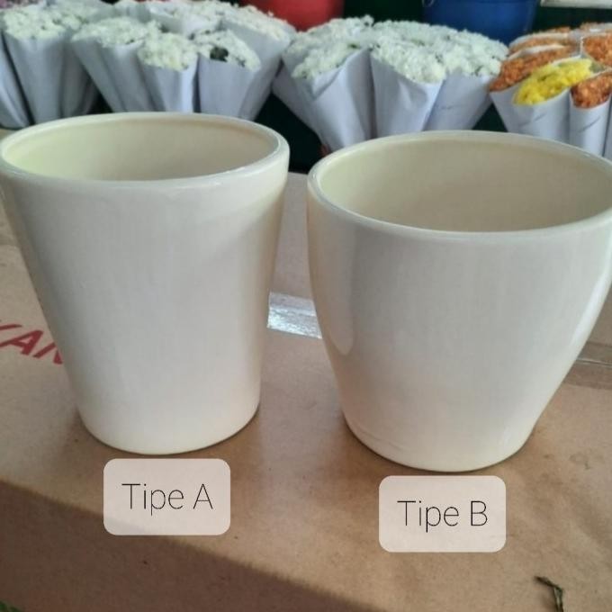 Pot Keramik/ Vas Bunga Untuk 1 Pohon Anggrek Bulan