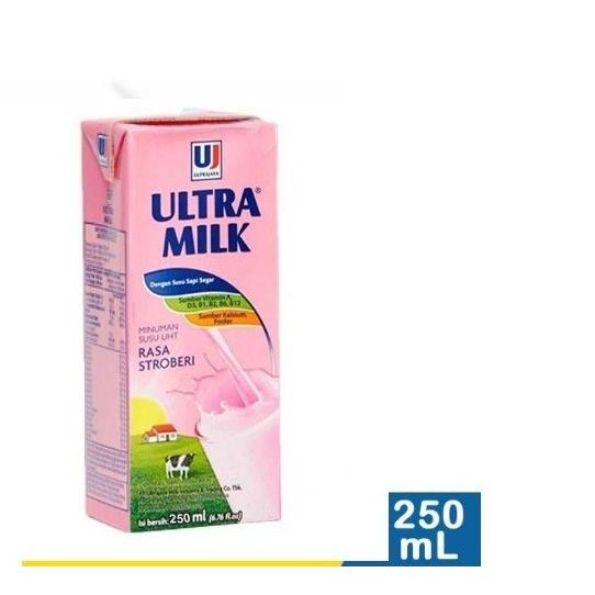 

Ultra Milk Susu Uht Strawberry 250 Ml