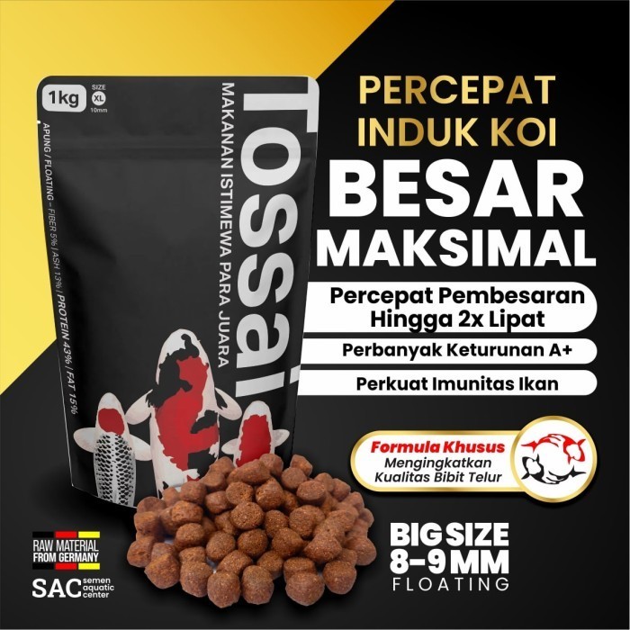 Pelet Ikan Koi Tossai Pakan Ikan Koi Pelet Koi Pembesaran 8-9Mm