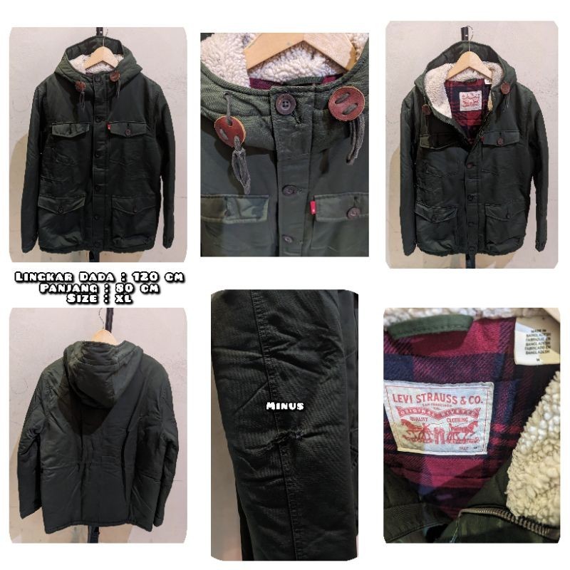 Jaket Parka Bulu Angsa Warna Hijau Army Second Original