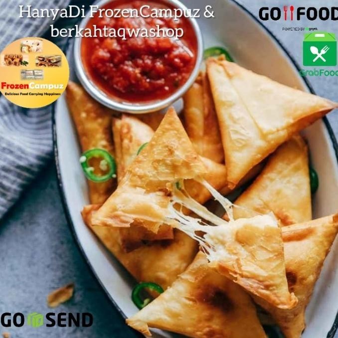 

Uinn - Sambosa Keju Mozarella Samosa Daging Moza Per Pak / Samosa Frozen Food