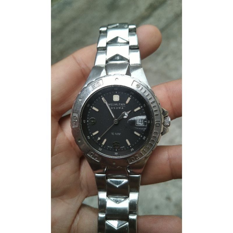 jam tangan swiss military hanowa movt second bekas original