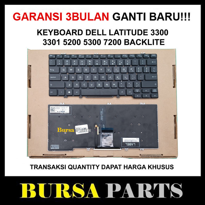 KEYBOARD DELL LATITUDE 3300 3301 5200 5300 7200 BACKLITE