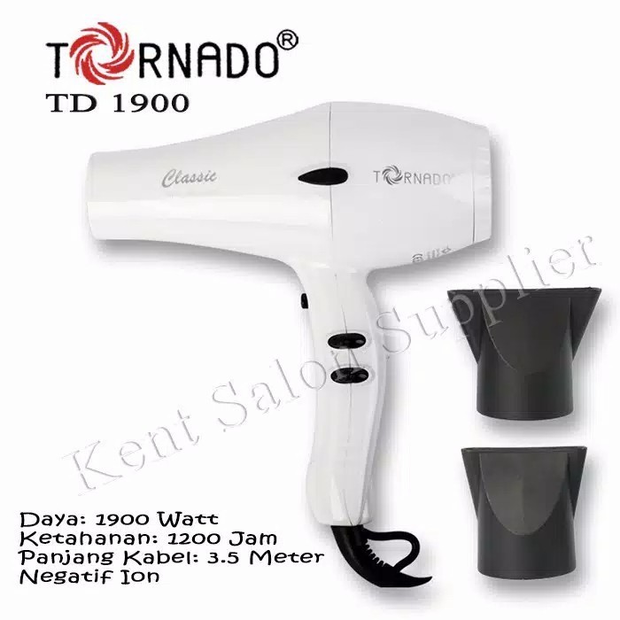 Hairdryer Tornado TD 1900 ION White