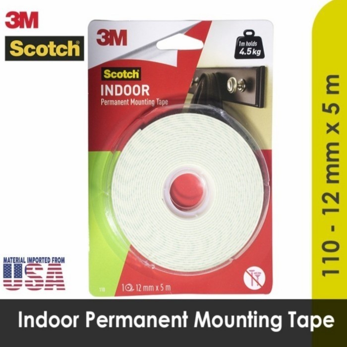 

3M Scotch Indoor Permanent Mounting Double Tape 5 Meter 12mmx5mx4.5kg HOT SALE