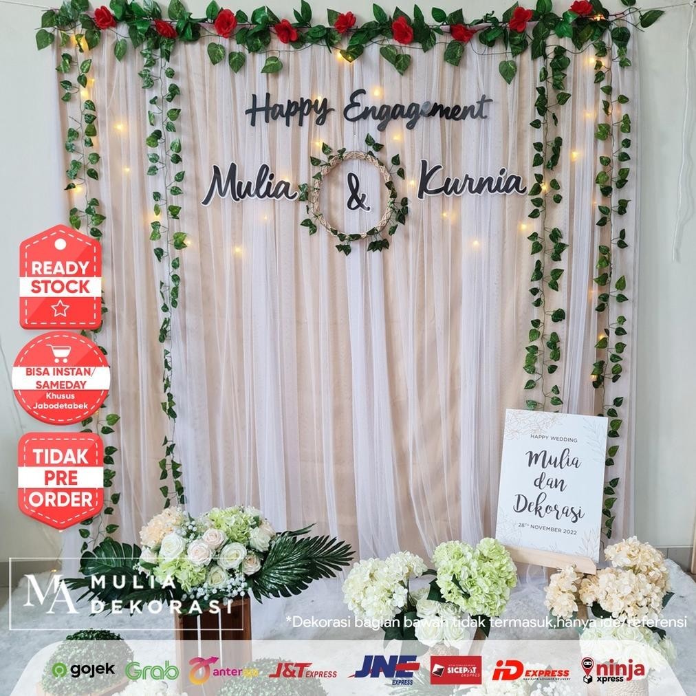 "Super Promo" Dekorasi Bekdrop Lamaran Nikahan Syukuran Aqiqah Khitan Background Dinding Paket Mulia