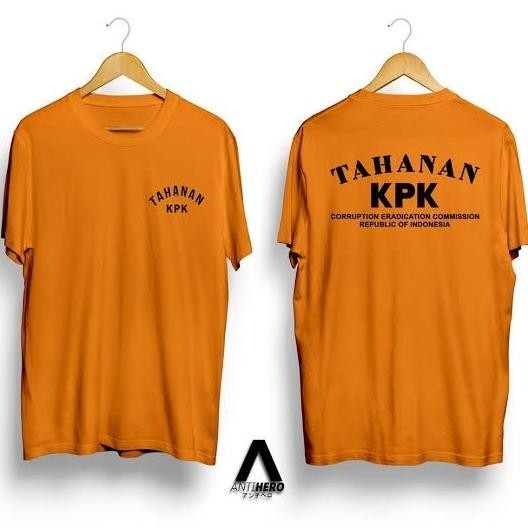 Update BAJU - KAOS PARODI KPK TAHANAN ISTRI SUAMI AYANG - TSHIRT KPK LUCU - Orange, 2/4/6/10 th