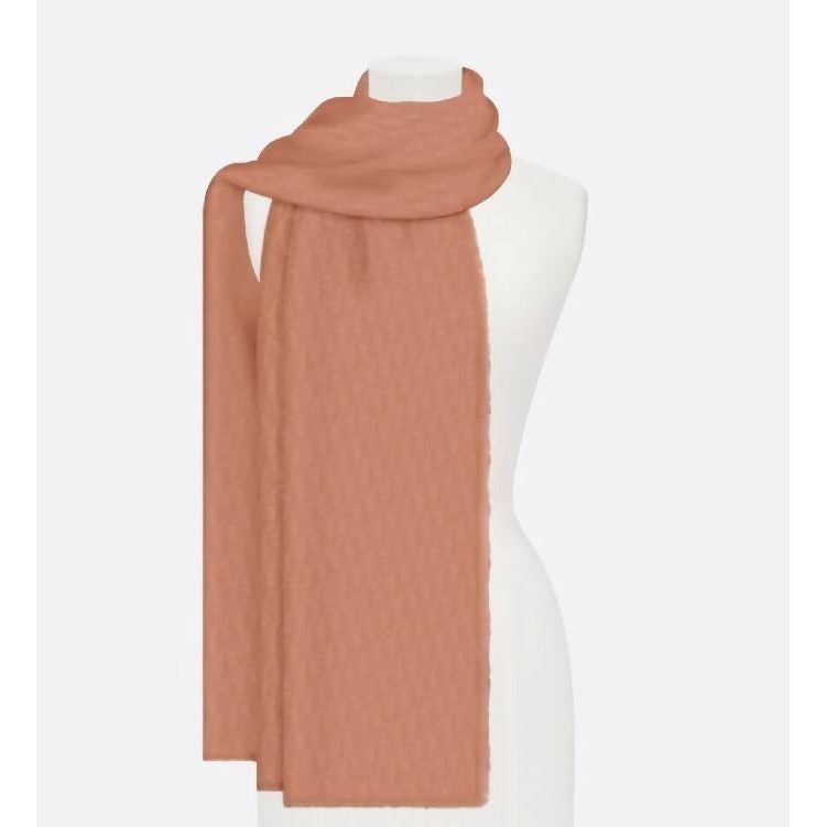 CHRISTIAN DIOR Stole Dior Oblique Cashmere Scarf in Rose