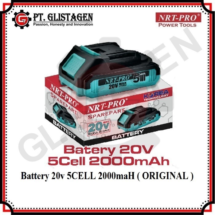 BATERAI MESIN BOR CORDLESS DRILL 5CELL 20V LITHIUMION NRT-PRO ORIGINAL
