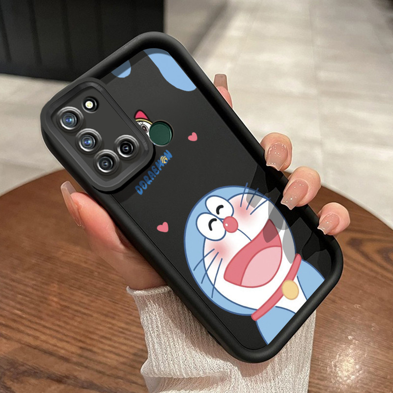 Casing Hp Realme 7i Realme C17 Case Anti drop Casing ponsel Doraemon tertawa HP pelindung silikon So