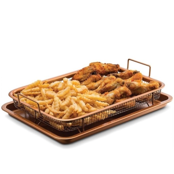 TRAY PENIRIS MINYAK COOPER CRISPER TRAY OVEN COOLING RACK
