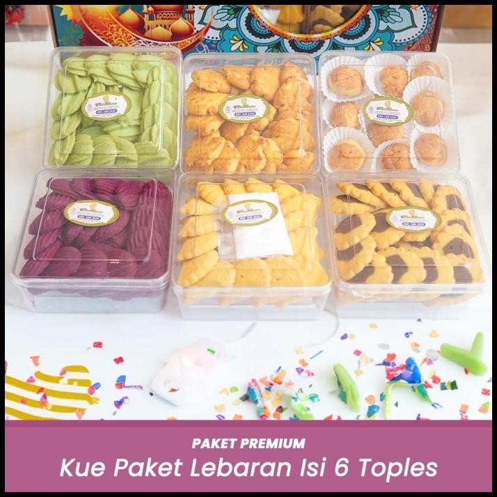 

HOT DEAL PAKET KUE LEBARAN PUTRI KENCANA PREMIUM ISI 6 TOPLES HAMPERS RAMADHAN !!!