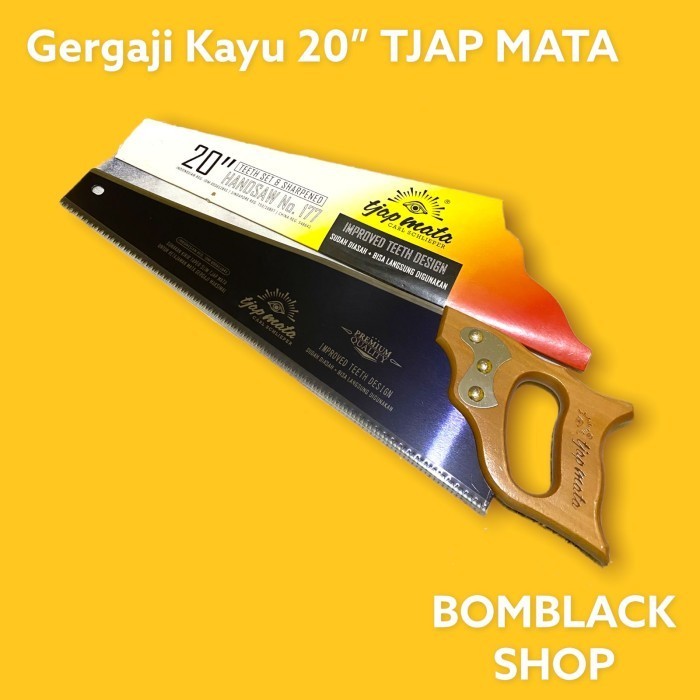 Tjap Mata Gergaji Kayu 20 Inch Gagang Kayu Potong Belah 500Mm Cap Mata